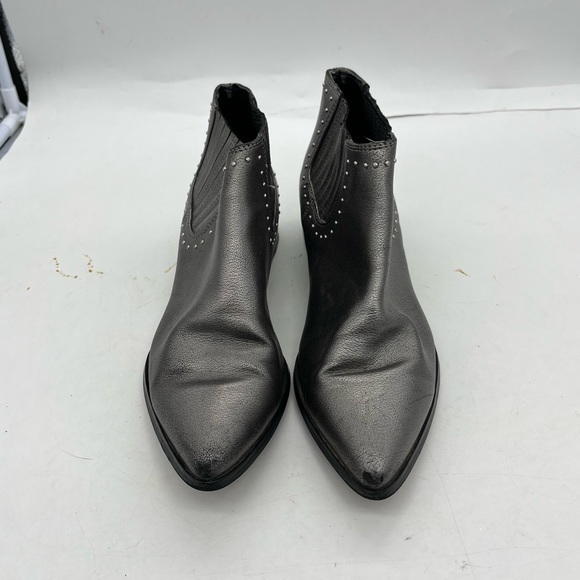 Marc Fisher Women’s Idalee Metallic Silver Studded Chelsea Ankle Boots - Picture 6 of 14